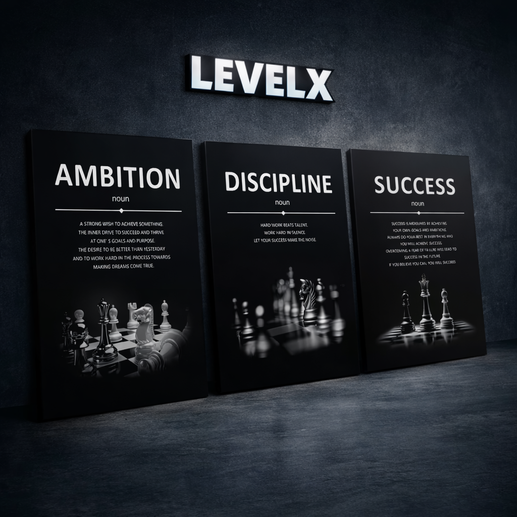 لوحات الطموح والانضباط والنجاح  | LEVELX