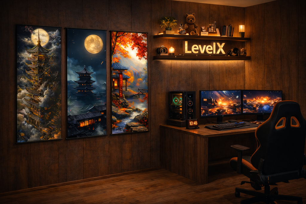 لوحات جدارية يابانية فاخرة (4 قطع) – لمسة فنية هادئة | LevelX