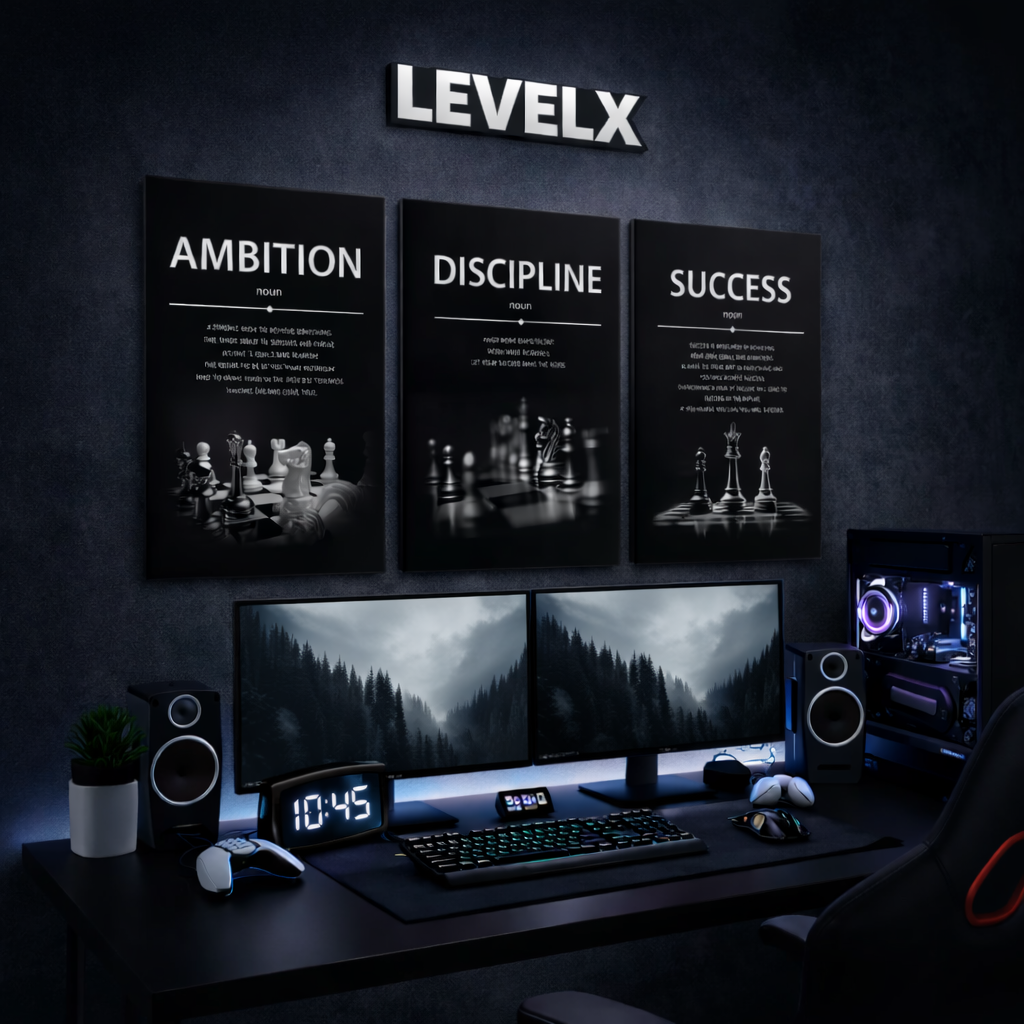 لوحات الطموح والانضباط والنجاح  | LEVELX